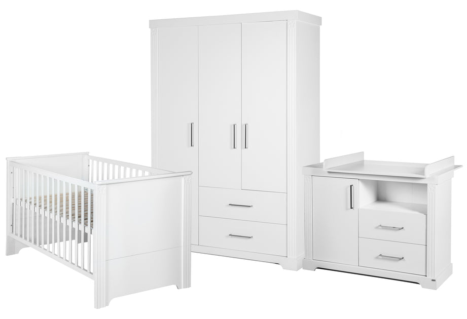 Roba Ensemble de Meubles pour Enfants Pia 2 Pièces Lit Bébé 70 X 140 cm  Commode à Langer Avec Approche à Langer Blanc