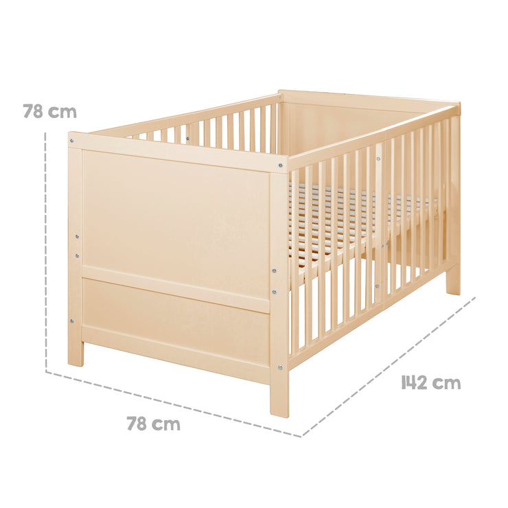 Letto per bambini combinato Sonno facile 70x140 compresi gli angoli di conversione - Natura in legno