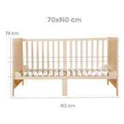 Letto per bambini combinato Sonno facile 70x140 compresi gli angoli di conversione - Natura in legno