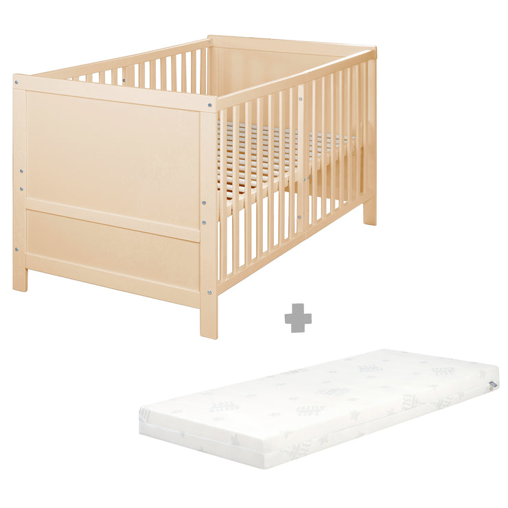 Letto per bambini combinato Sonno facile 70x140 compresi gli angoli di conversione - Natura in legno