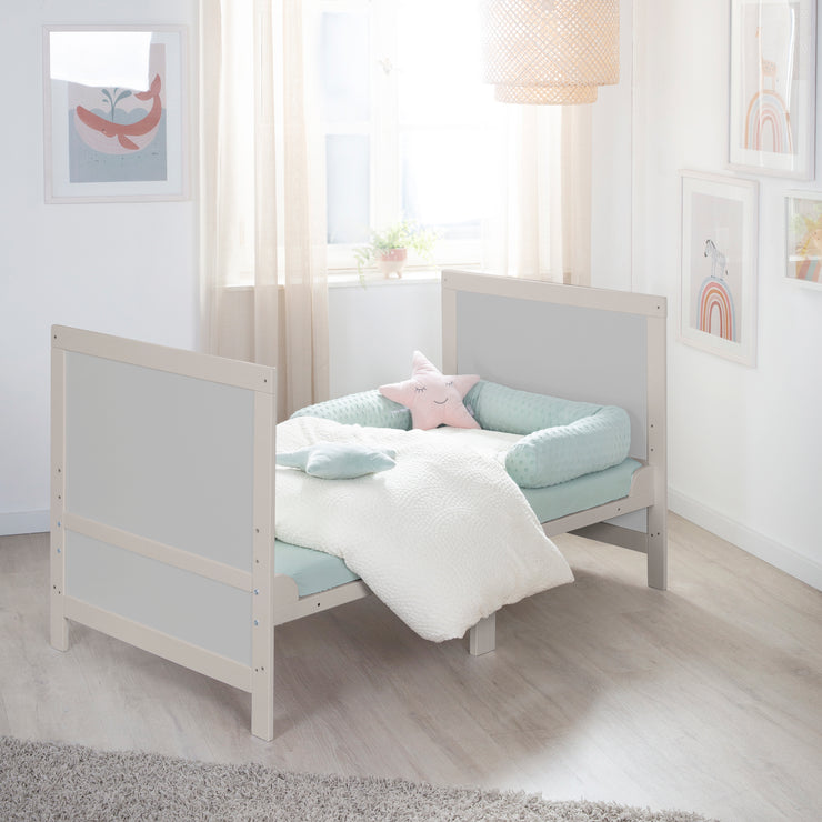 Letto per bambini combinato Easy Sleep 70x140 compresi gli angoli di conversione - grigio chiaro