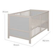 Cama combinada para niños Fácil sueño 70x140 incluyendo esquinas de conversión - gris claro