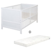 Cama combinada para niños Fácil sueño 70x140 incluyendo esquinas de conversión - Madera pintada de blanco