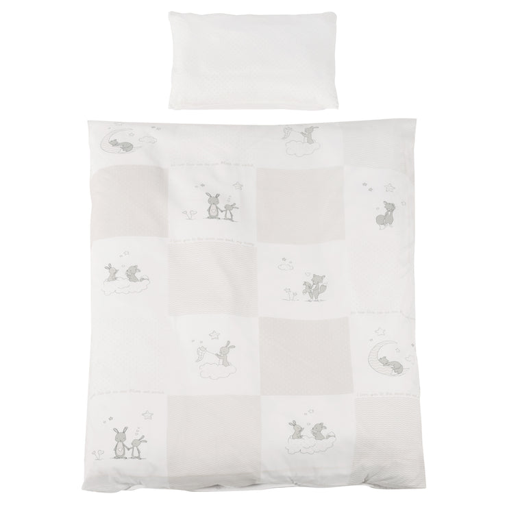 Conjunto completo de cama 'Fox & Bunny' 70 x 140 cm con equipamiento