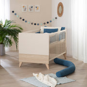 Set de Meubles 'Sidney' 2 pc - Lit Bébé 70x140 cm + Commode à Langer - Cachemire / Décor Chêne