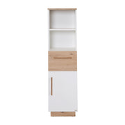 Stand -shelf "Lion" con porta e cassetto - Oak artigianale / bianco