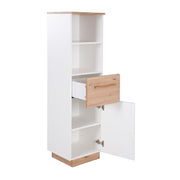 Stand -shelf "Lion" con porta e cassetto - Oak artigianale / bianco