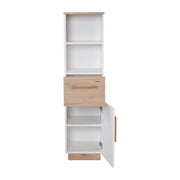 Stand shelf 'Lion' with door and drawer - Artisan oak / white