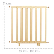 Griglia di protezione porta per bloccaggio, naturale, larghezza 62 - 114 cm, griglia scala per bambini e animali domestici