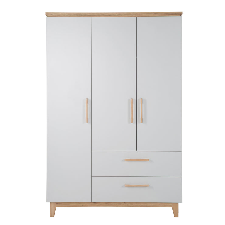 Wardrobe 'Caro', 3 doors, 2 drawers, with soft close technology, revolving door cabinet