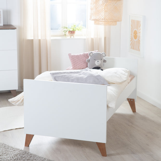 Letto per bambini combinato 'ole' 70 x 140 cm - regolabile/ convertibile - inclusi 3 germogli di scorrimento