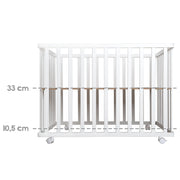 Folding running grille 75x100 white + insert Little Stars - height adjustable - including roles