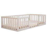 Cama Montessori a ras de suelo 70 x 140 cm incl. somier y protección contra caídas – Stone Washed