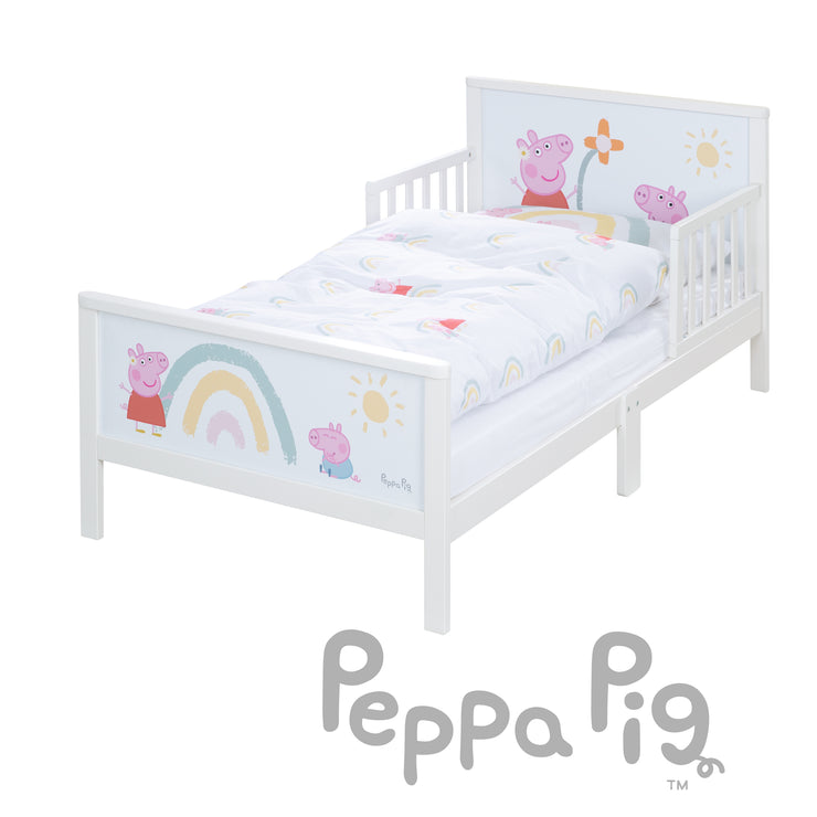 Toddler-Themenbett 'Peppa Pig' 70 x 140 cm inkl. Lattenrost & Bettwäsche