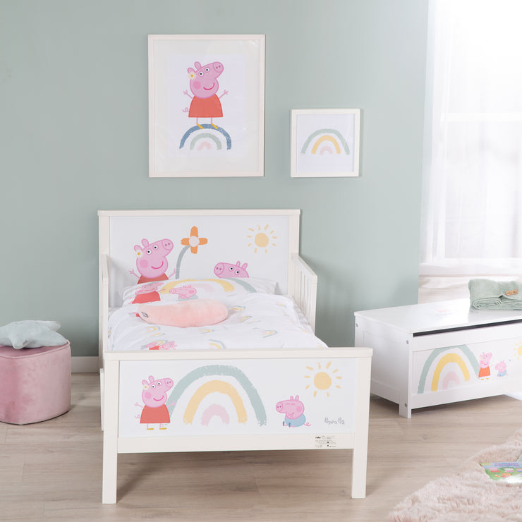 Toddler theme bed 'Peppa Pig' 70 x 140 cm including slatted frame & bed linen