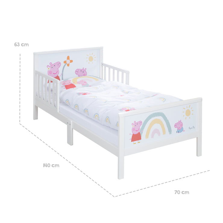 Toddler theme bed 'Peppa Pig' 70 x 140 cm including slatted frame & bed linen