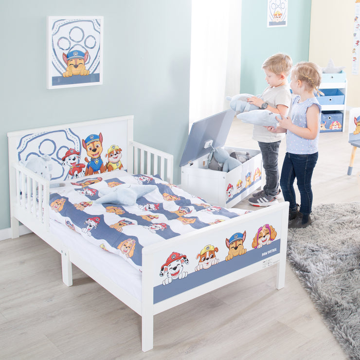 Lit à thème pour tout-petit 'PAW PATROL' 70 x 140 cm, y compris le cadre à lattes et le linge de lit