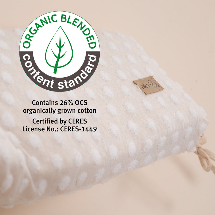 Paracolpi per Lettino 'Frosty Almond' - Cotone Biologico - Certificato OCS & Oeko-Tex - Beige