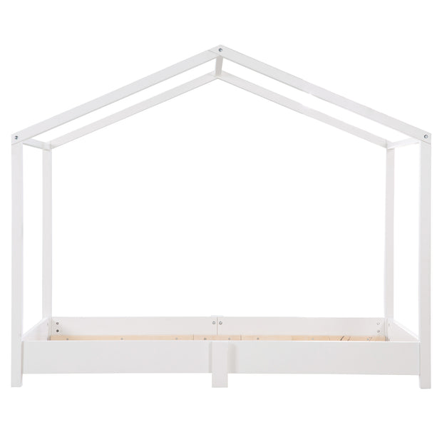 Cama de la casa 70 x 140 cm - Cama de piso según Montessori Principio - Wood White