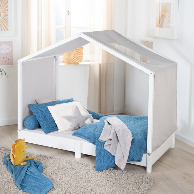 Cama de la casa 70 x 140 cm - Cama de piso según Montessori Principio - Wood White