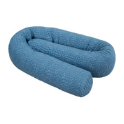 Bed snake 'Seahells Indigo' 170 cm made of certified organic cotton - blue