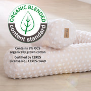 Cuscino a serpente per culla 'Frosty Almond' 170 cm in cotone biologico certificato - Beige