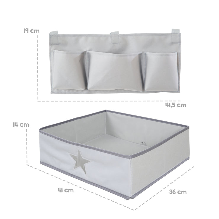 Set de Organizador con Diseño de Estrellas - Compatible con todas las Tronas Born Up y Sit Up - Gris