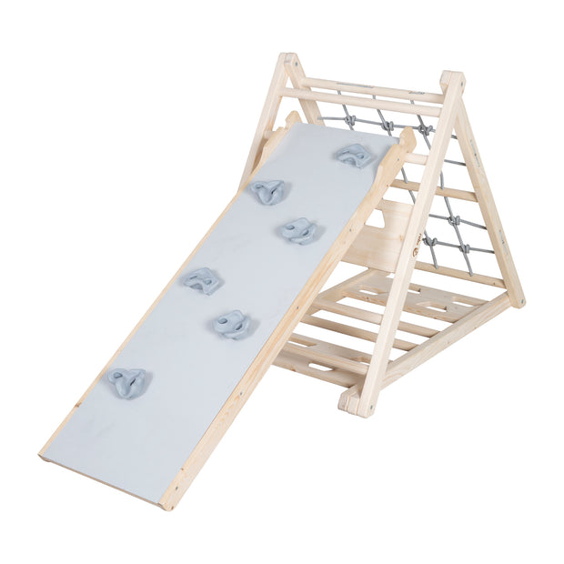 Rutschbrett aus Holz - Zubehör für Kletterdreieck & Spielturm - Natur / Grau