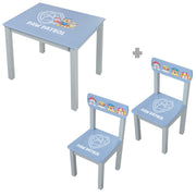 Set di sedute per bambini 'Paw Patrol' - 2 sedie e tavolo per bambini - blu / grigio