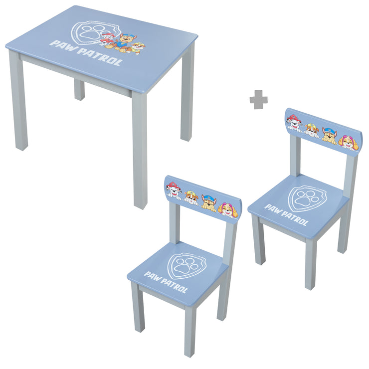 Ensemble de chaises 'Paw Patrol' - 2 Chaises & Table pour Enfants - Bleu / Gris