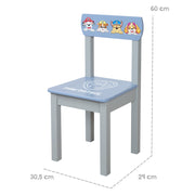 Set di sedute per bambini 'Paw Patrol' - 2 sedie e tavolo per bambini - blu / grigio