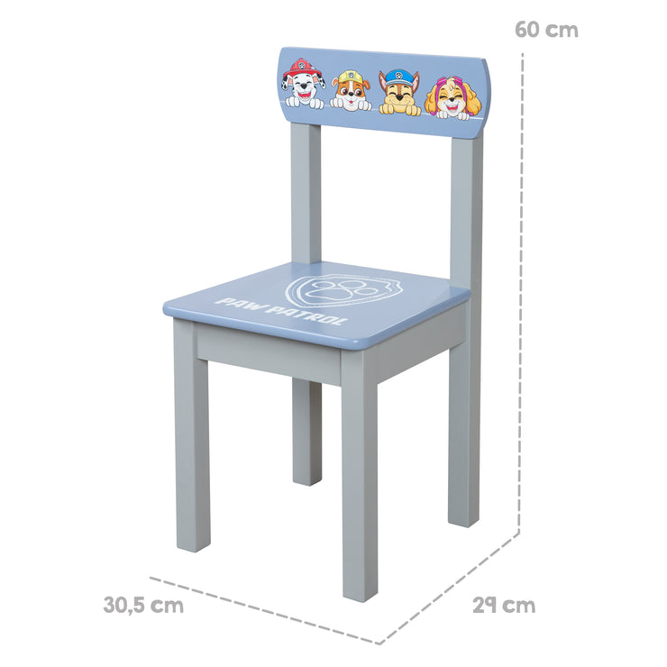 Conjunto de asientos para niños 'Paw Patrol' - 2 sillas infantiles y mesa para niños - Azul / Gris