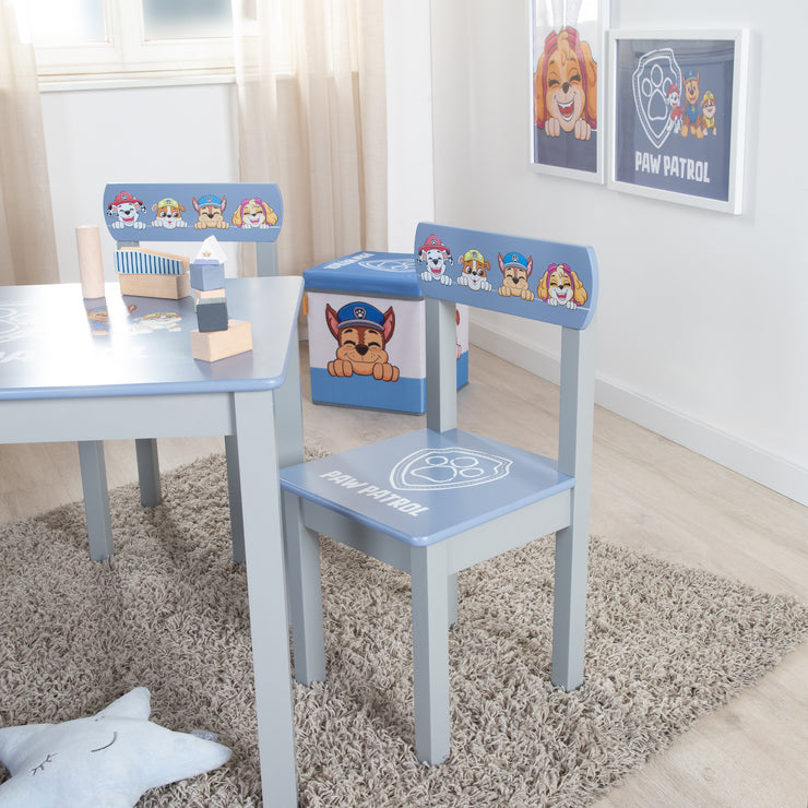 Ensemble de chaises 'Paw Patrol' - 2 Chaises & Table pour Enfants - Bleu / Gris