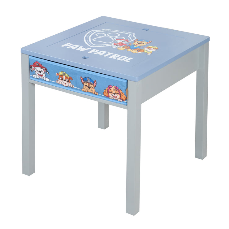 Set da tavolo per bambini 'Paw Patrol' con piano reversibile e cassa per seduta - Grigio / Blu