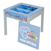 Conjunto de mesa infantil 'Paw Patrol' con tablero reversible y caja de asiento - Gris / Azul