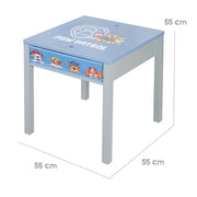 Set da tavolo per bambini 'Paw Patrol' con piano reversibile e cassa per seduta - Grigio / Blu