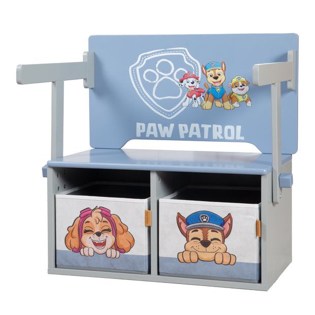 Klappbare Sitzbank 'Paw Patrol' + Canvas Boxen - Umbaubar zum Schulpult