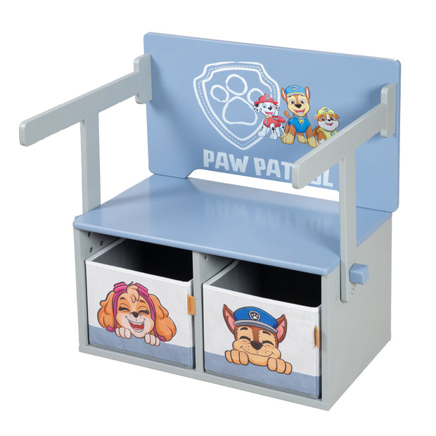 Klappbare Sitzbank 'Paw Patrol' + Canvas Boxen - Umbaubar zum Schulpult