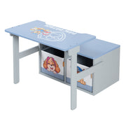 Banc pliable 'Paw Patrol' + boîtes en toile - Transformable en pupitre d'école