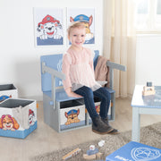 Banc pliable 'Paw Patrol' + boîtes en toile - Transformable en pupitre d'école