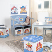 Panca pieghevole "Paw Patrol" + Box in tela - Trasformabile in banco di scuola