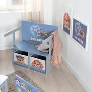 Klappbare Sitzbank 'Paw Patrol' + Canvas Boxen - Umbaubar zum Schulpult