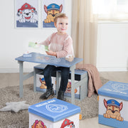 Klappbare Sitzbank 'Paw Patrol' + Canvas Boxen - Umbaubar zum Schulpult