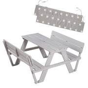 Dinette d'extérieur 'Outdoor +' avec dossier 'Picnic for 4', résistant aux intempéries, bois massif, gris