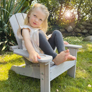 Outdoor Children's Chair "Deck Chair" - Deck Chair Made of FSC Certified Wood - Gray Lasered