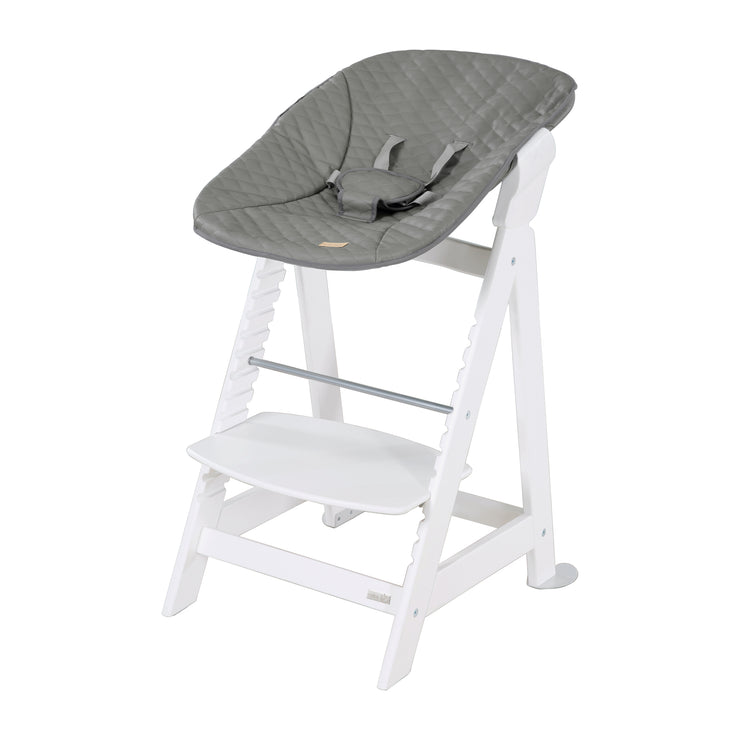 Silla alta de escalera set 2in1 con el accesorio 'piedra de piedra' - blanco