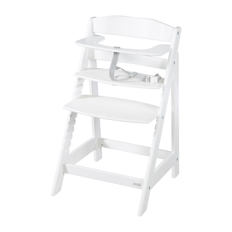 Silla alta de escalera set 2in1 con el accesorio 'piedra de piedra' - blanco