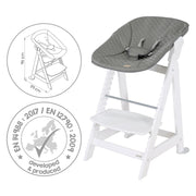 Stair high chair set 2in1 with the attachment 'stone stone' - white