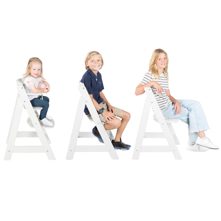 Stair high chair set 2in1 with the attachment 'stone stone' - white