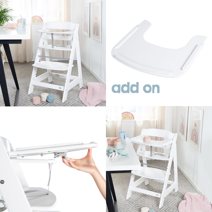 Silla alta de escalera set 2in1 con el accesorio 'piedra de piedra' - blanco